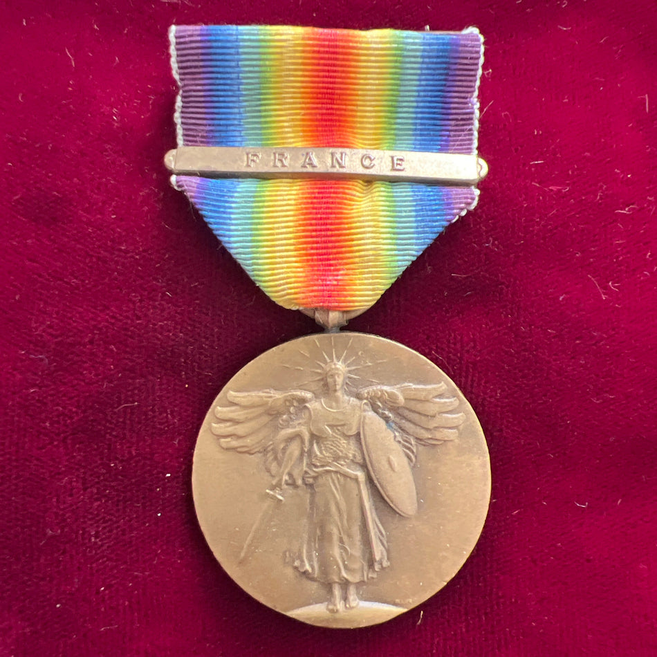 USA, Victory Medal 1917-1918, ‘France’ bar, a good example of type
