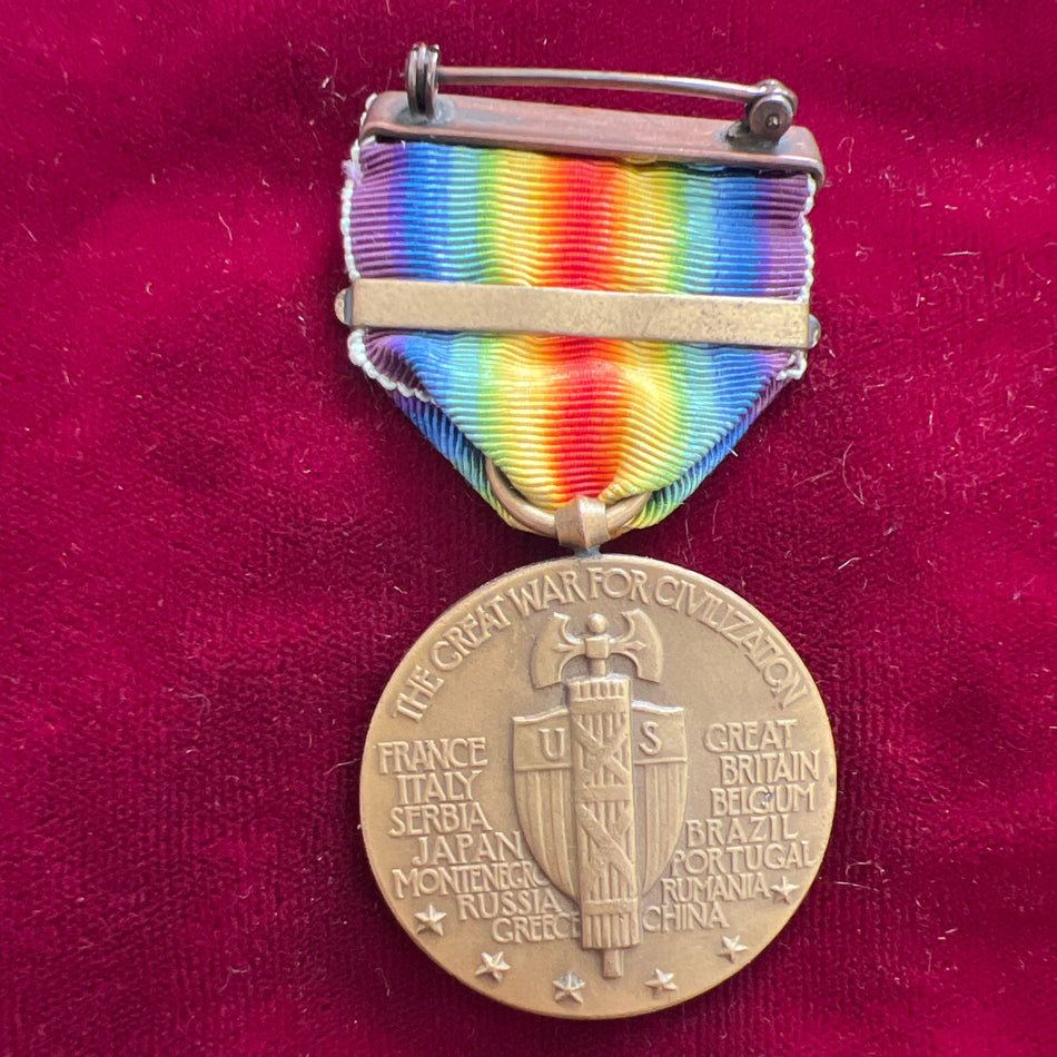 USA, Victory Medal 1917-1918, ‘France’ bar, a good example of type