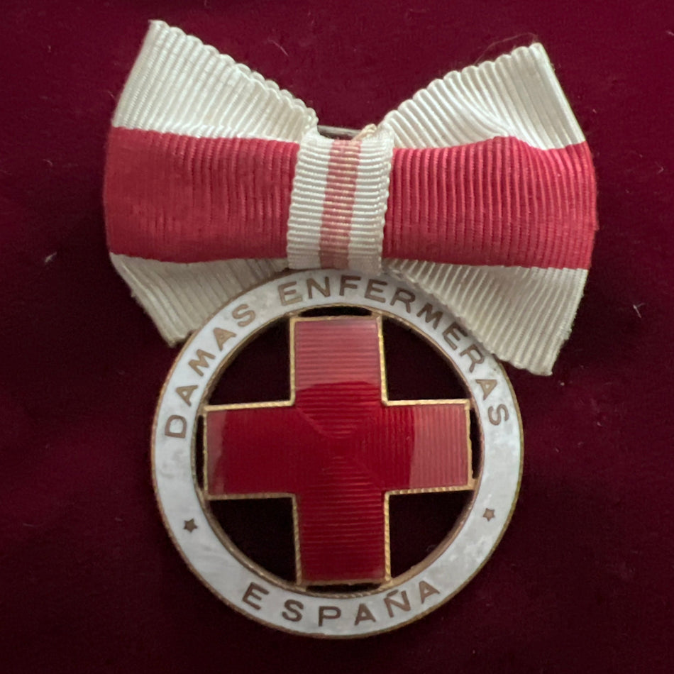 Spain, Red Cross Medal on a ladies bow