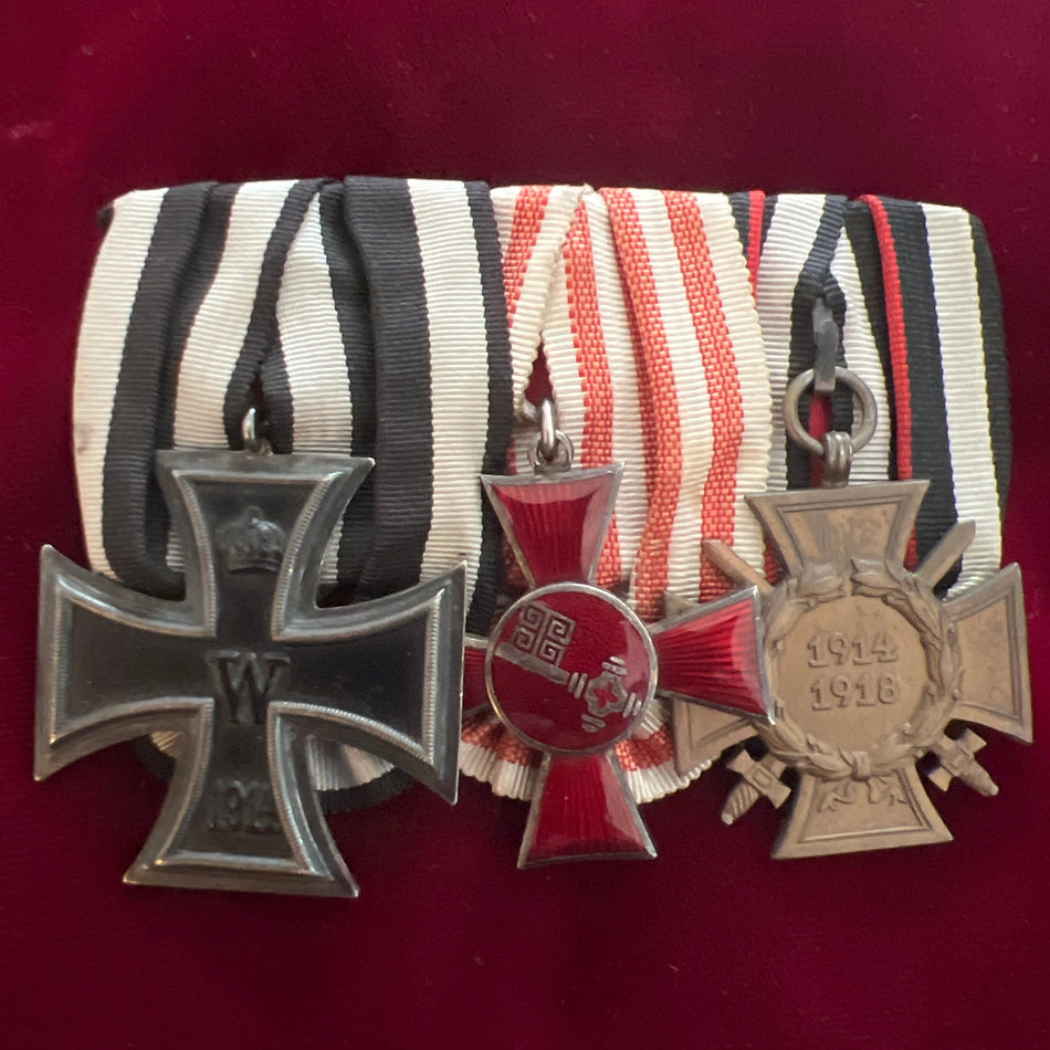 Imperial Germany, group of three: Iron Cross 1914-18, Bremen Hanseatic Cross and Cross of Honour 1914-18 with swords