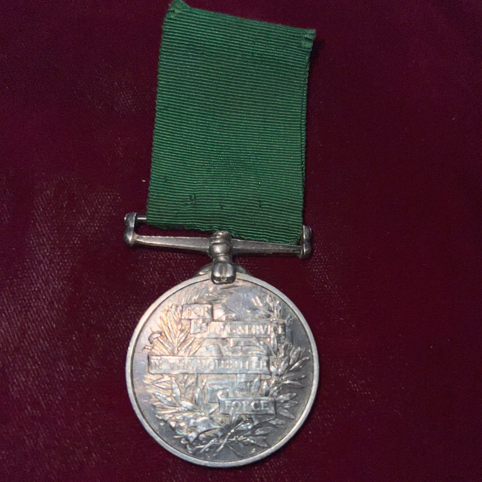 Volunteer Force Long Service Medal, Edward VII, Kaisar-i-Hind type, to Volunteer F. H. Shanky, E.B.S. Railway Volunteer Rifles
