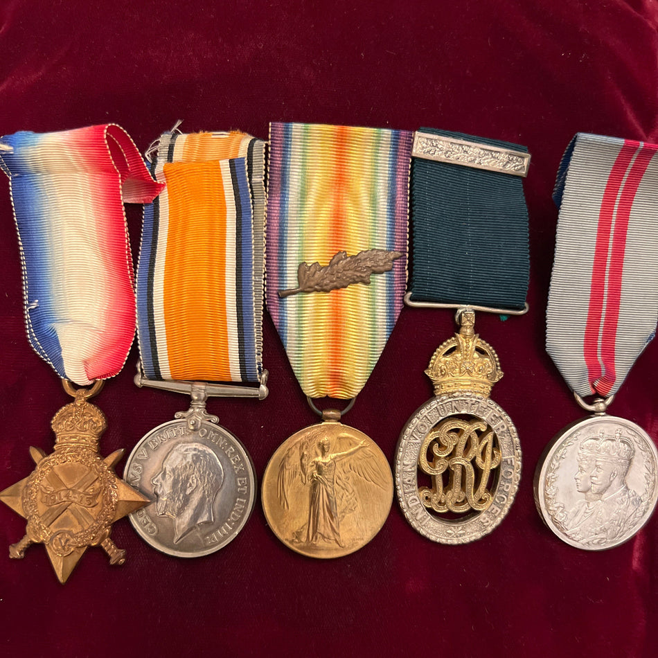 Group of 5 to Major A. M. Berkeley, A.B. Railway Volunteer Rifles; First World War trio named to Captain A. M. Berkeley, Indian Army Reserve of Officers, attached 1st Sappers and Miners