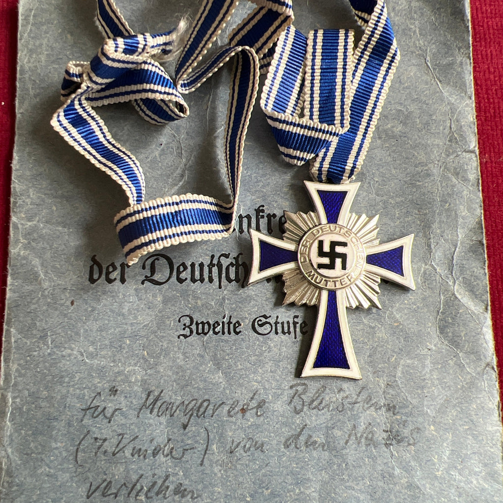 Nazi Germany, Mother's Cross, silver class, full neck ribbon, in original packet of issue