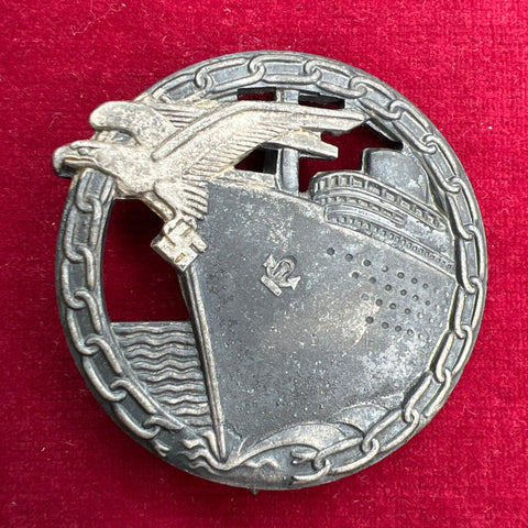 Nazi Germany, Blockade Runner War Badge, made by Schwerin, Berlin, some wear