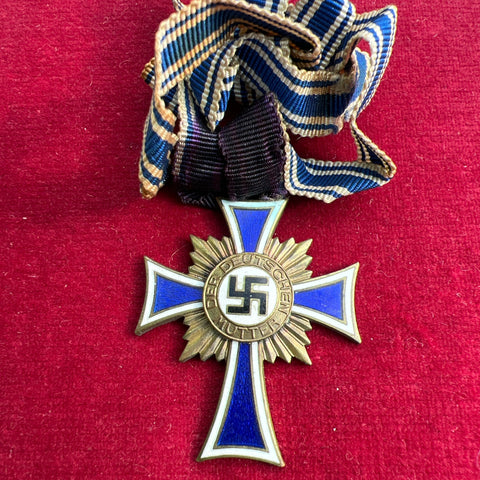 Nazi Germany, Mother's Cross, bronze class, stain to ribbon