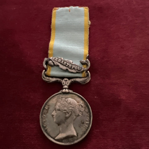 Crimea Medal, Sebastopol bar, to A. King, 10 Hussars, officially impressed naming, nice tone