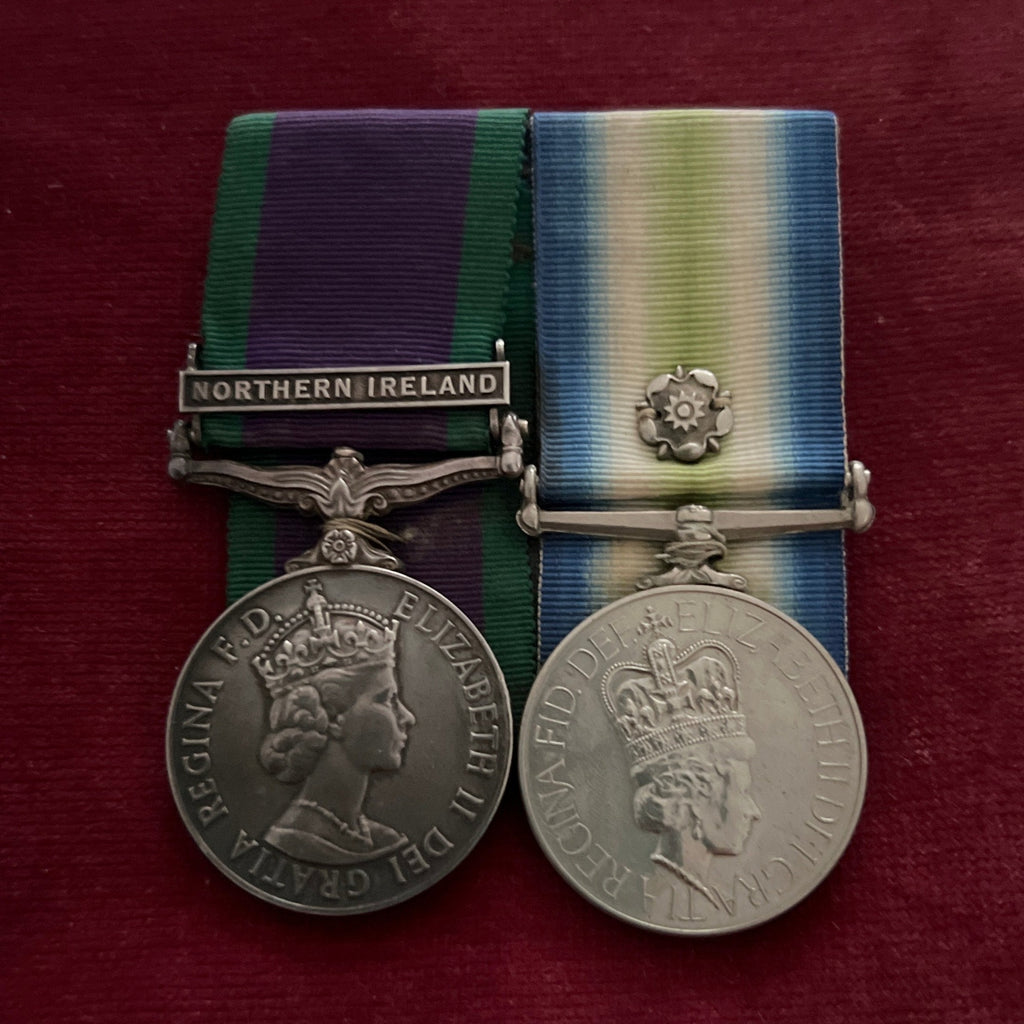 Falklands pair to Mark Shurben-Brown, Second Battalion, Parachute Regiment (2 PARA), saw action at Goose Green and Bluff Cove, and was one of the first soldiers to arrive in Port Stanley at the end of the conflict, includes full history and some photos