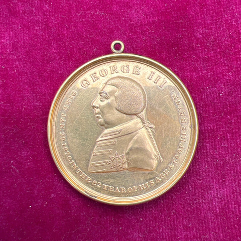 Death of King George III medal, died January 29 1820 in the 82 year of his age and 60 year of his reign, scarce