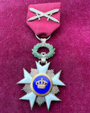 Belgium, Order of the Crown, with swords, knight, military