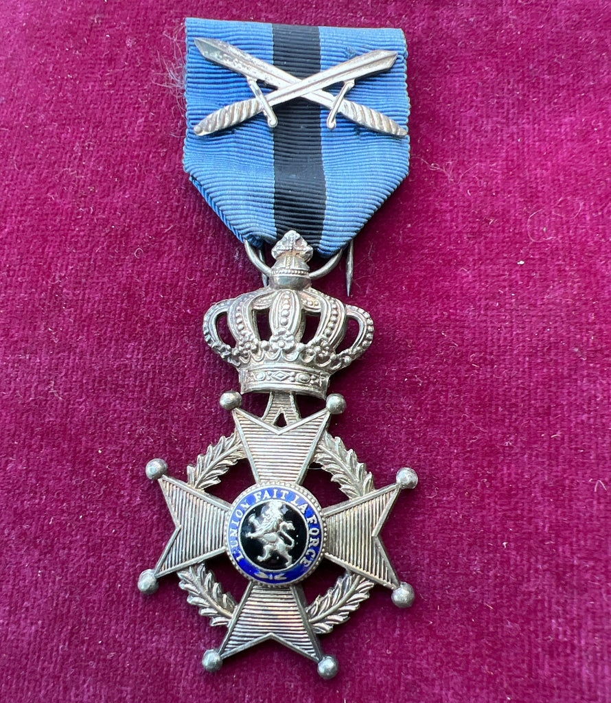 Belgium, Order of Leopold, silver cross with swords, 5th class, military