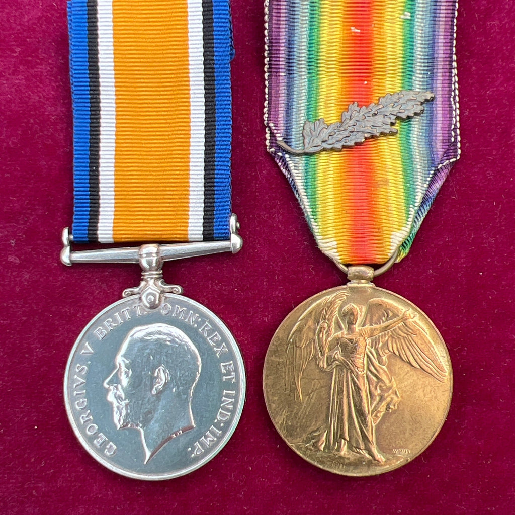 WW1 pair to Captain Charles Catterall, Army Service Corps, Captain & Adjutant, Mechanical Transport, from Rugby Shool, joined 1915, MiD twice: 29th May 1917 & 8th July 1919, missing 1914/15 Star, see history