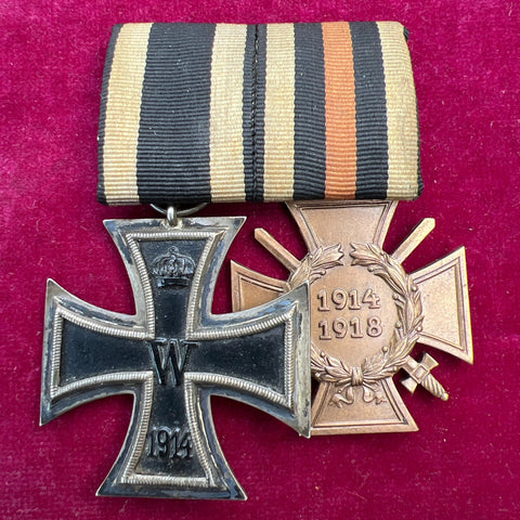 WW1 Iron Cross & Cross of Honour 1914-18 pair