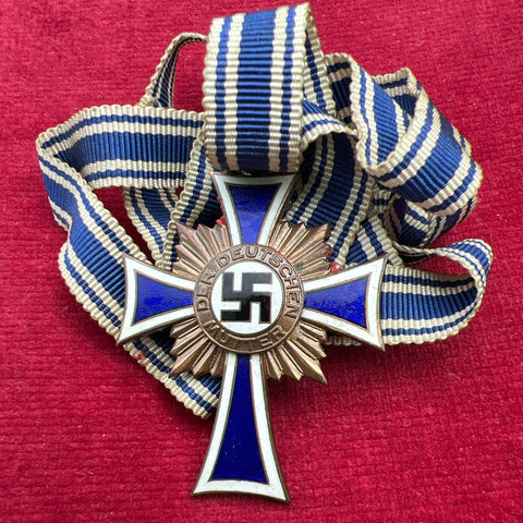 Nazi Germany, Mother's Cross, bronze, with long ribbon