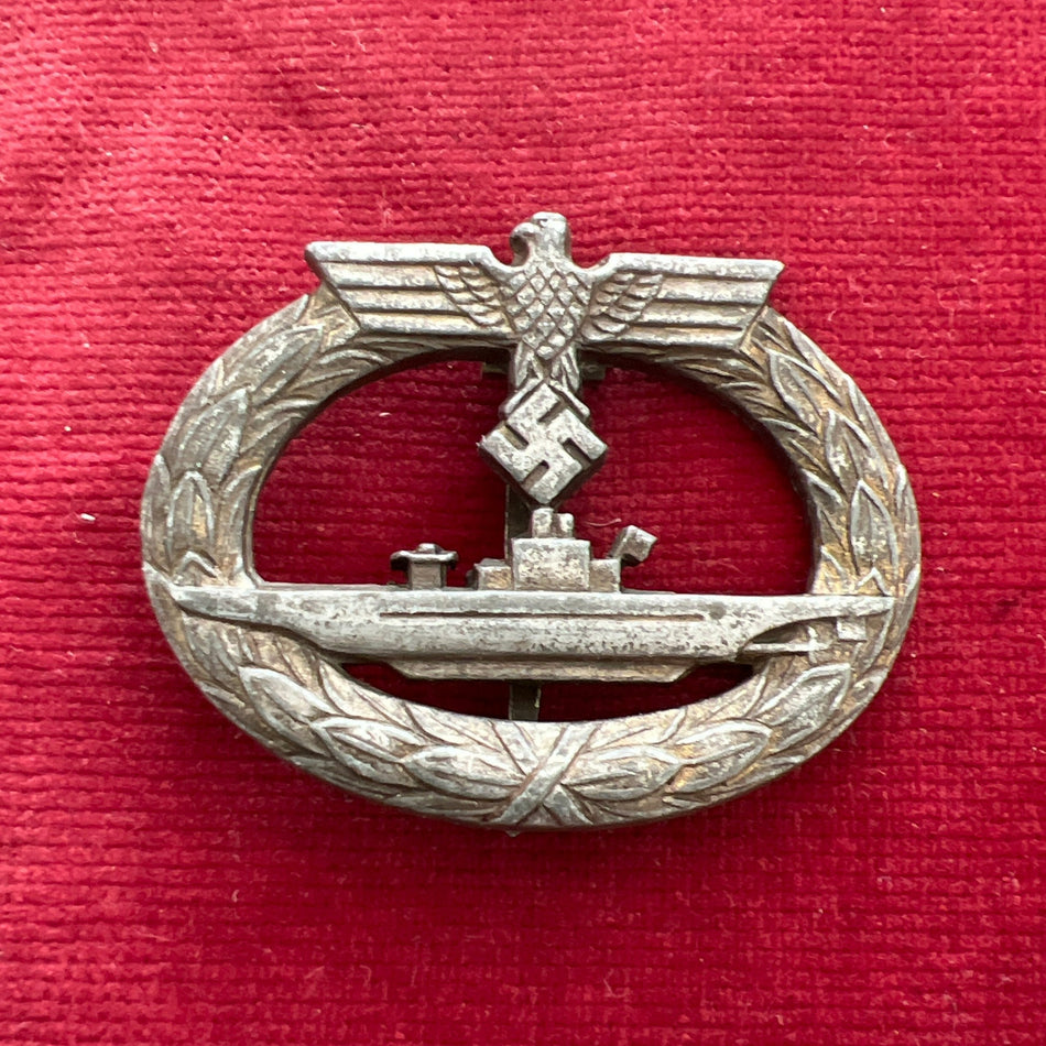 Nazi Germany, U-boat Badge, marked R.S., late war, gilt worn