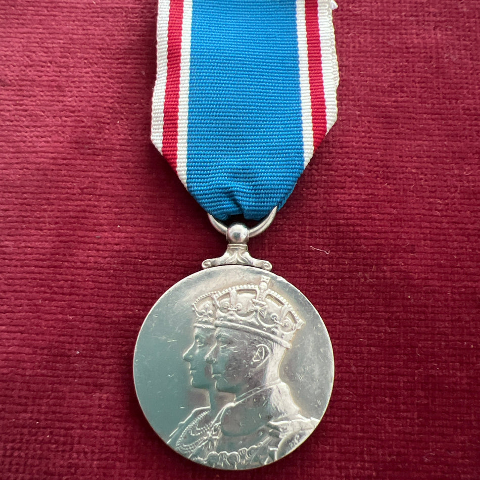 King George VI Coronation Medal, named to Sergeant W. M. H. Wallace, Glasgow Police, 12/5/1937