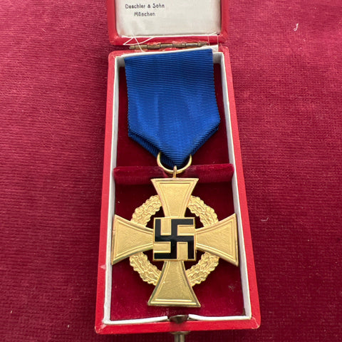 Nazi Germany, 40 Years Long Service Cross in original case