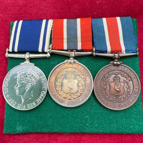 Group of 3 to Constable F. Evens, 267 by the watch committee, bronze medal 18/4/1944, silver medal 16/4/1949, Police Long Service Constable Frank Evens, Liverpool City Police