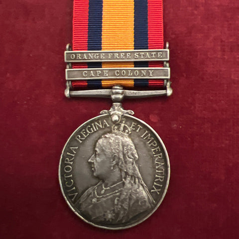 Queen's South Africa Medal, 2 bars, to 1913 Corporal R. Sadler, 3rd Battalion, East Surry Regiment, claw missing