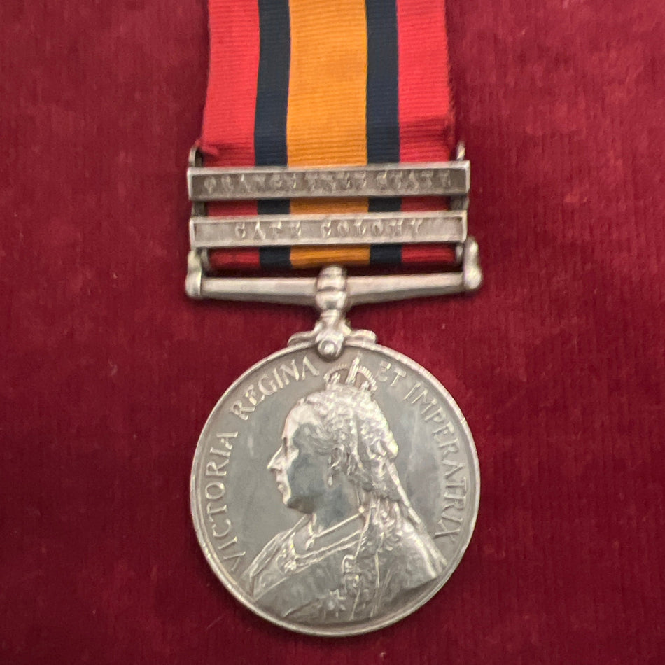 Queen's South Africa Medal, 2 bars, to Private E. Holmes, 2 Royal Berkshire Regiment