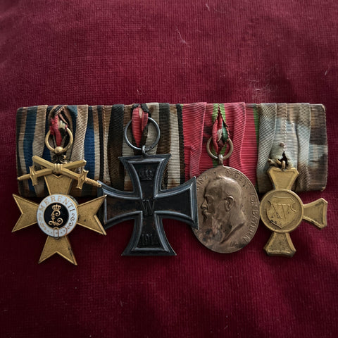 Imperial Germany, group of 4 including Bavaria 1914-18 4th class, Bavaria Cross of Merit, ribbons worn, scarce