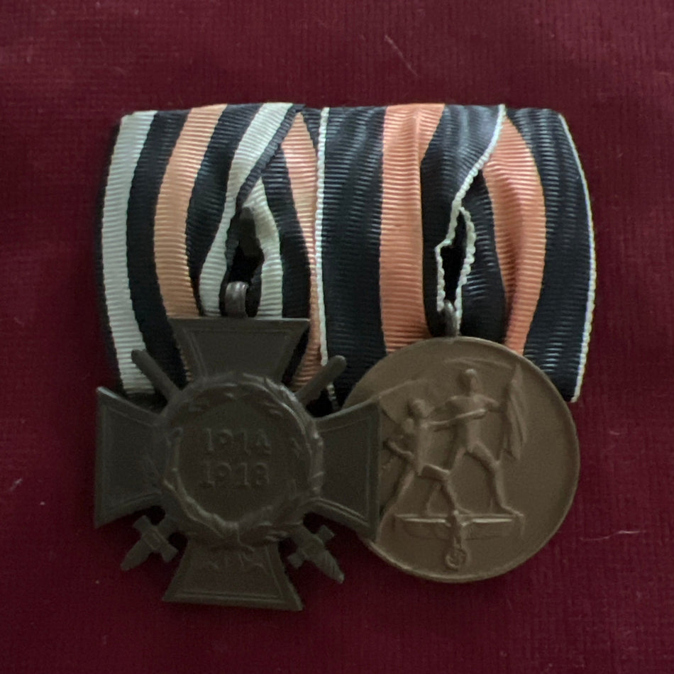 Germany, Cross of Honour 1914-18 with swords/ Entry into Czechoslovakia 1938 pair