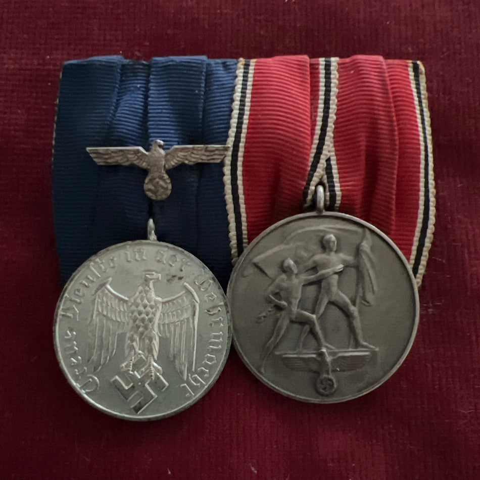 Nazi Germany, 4 Years Long Service Medal/ Entry into Austria 1938 pair