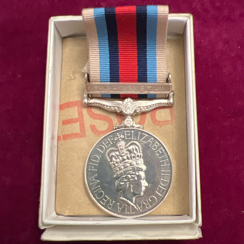 Afghanistan Medal to 25187818 Signalman C. M. Willsher, Royal Signals, with box of issue