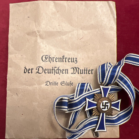 Nazi Germany, Mother's Cross, 3rd class, with ribbon & original packet
