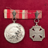 Austria, Karl Troop Cross 1916, with large Bravery Medal, Franz Joseph, Der Tapferkeit, toned