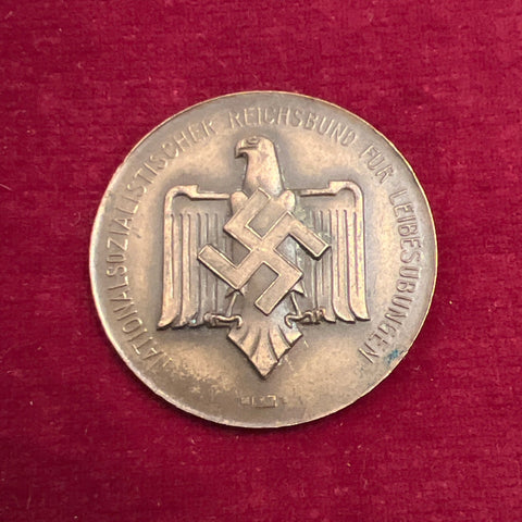 Nazi Germany, bronze sports medal for swimming competition in Magdeburg 10th - 11th February 1940