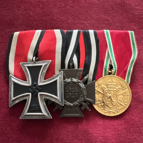Germany, group of 3: Iron Cross 1939-45, Cross of Honour 1914-18 & Bulgaria War Medal 1915-18, an interesting combination with service in 2 world wars