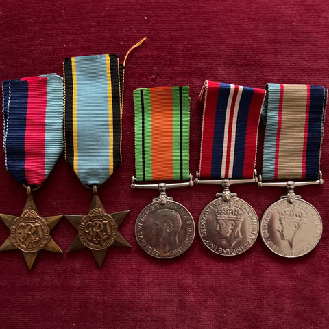 Group of 5 to Australian Air Gunner/ Warrant Officer W. F. Fitzgerald, 49 Squadron, RAF, shot down over Germany 8th October 1943, POW in Stalag Luft 1 and later Stalag Luft 3, all medals named, impressed or officially engraved, a scarce group