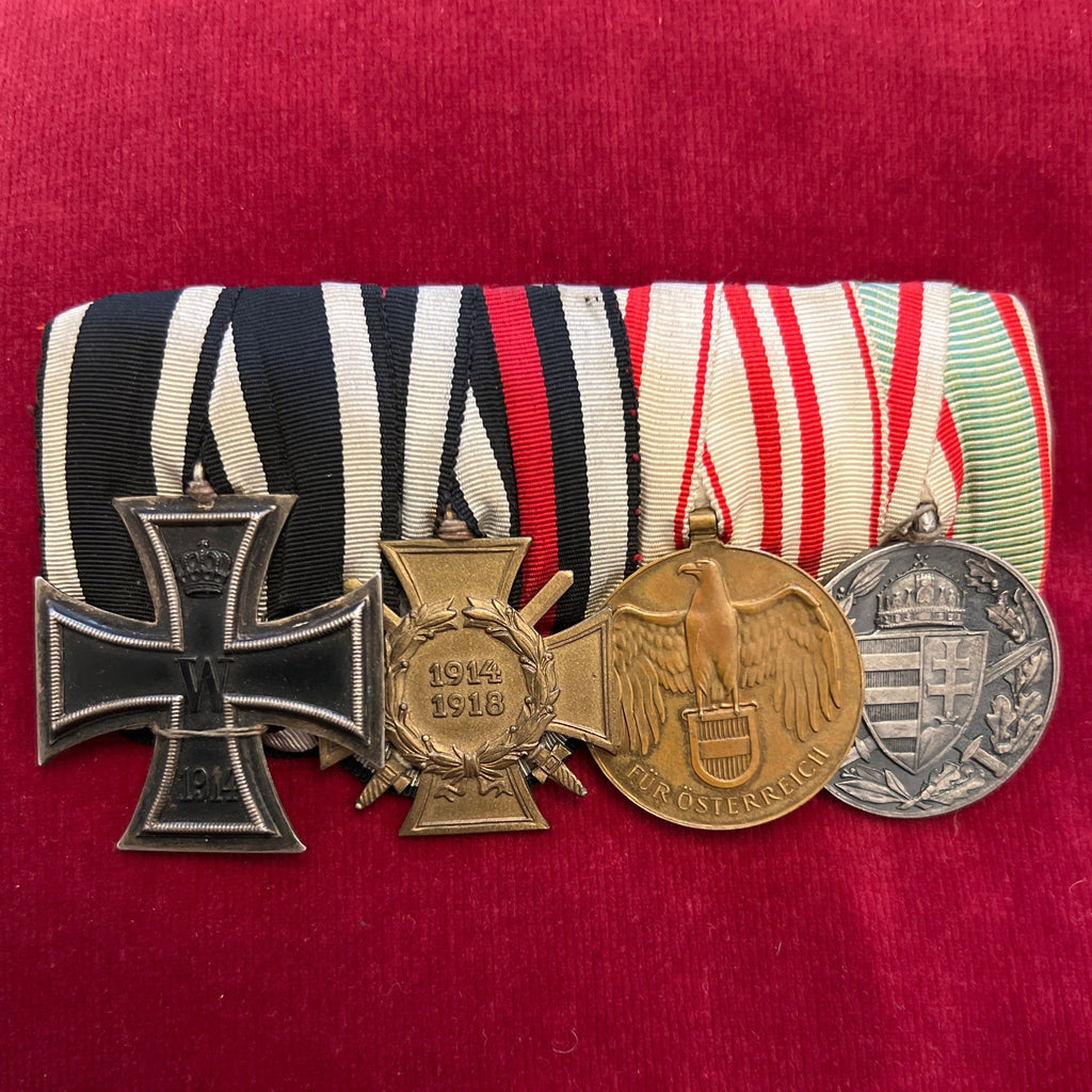 Germany, group of 4: Iron Cross 1914-18, Cross of Honour, Austrian 1914-18 War Medal & Hungarian 1914-18 War Medal
