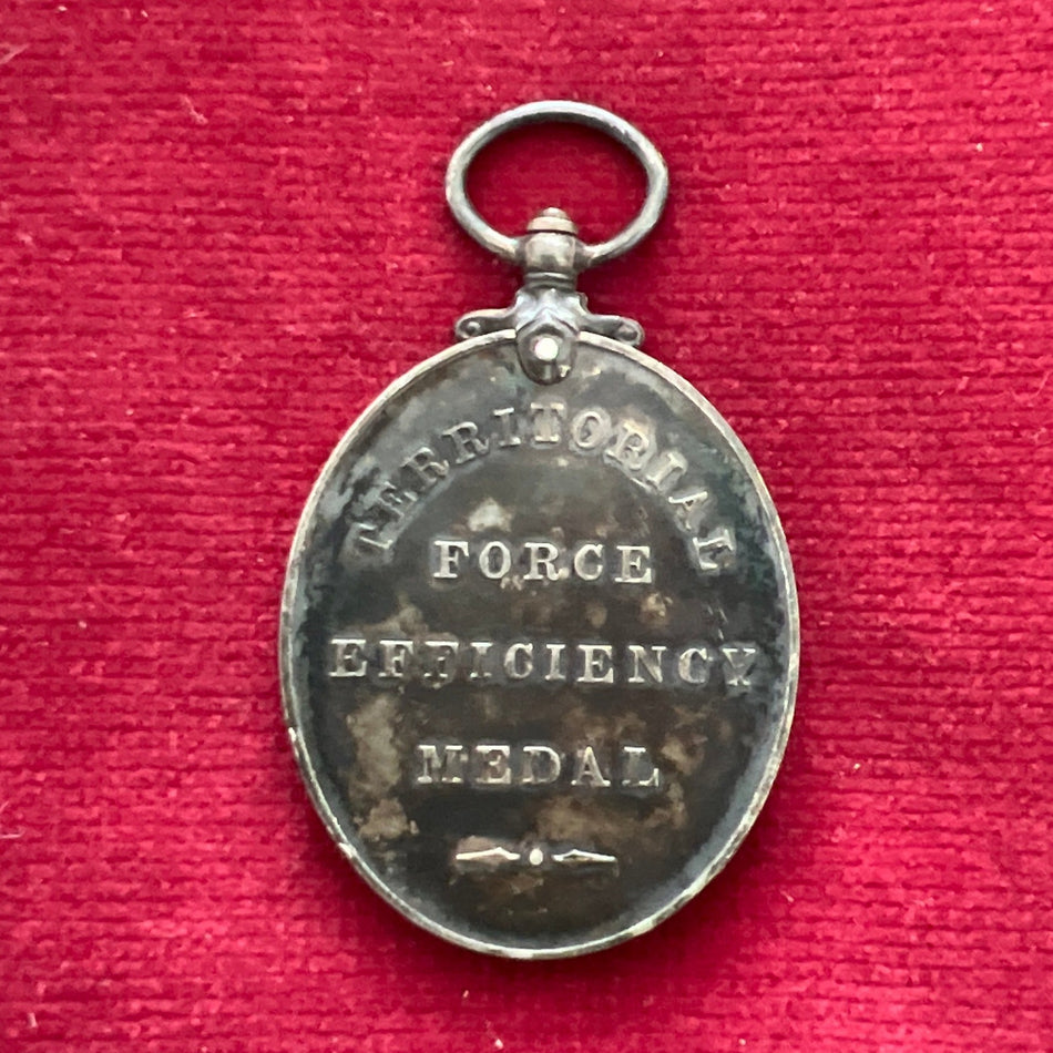 Territorial Efficiency Medal, George V, to 890025 Gunner J. D. Dunham, Royal Field Artillery