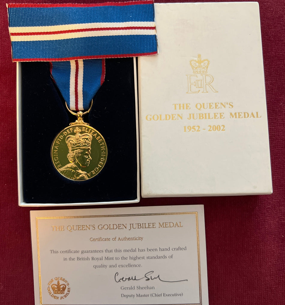 Queen Elizabeth II Golden Jubilee Medal, 1952-2002, in original box