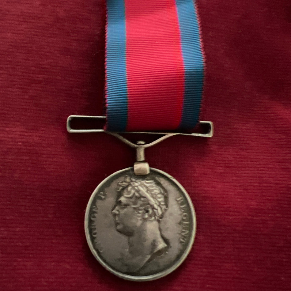 Waterloo Medal, named to G. G. Street, Divn. of Guards, old style of re-named replacement suspender