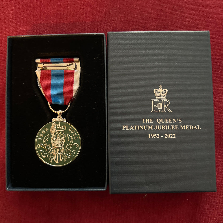 Queen Elizabeth II Platinum Jubilee Medal, 1952-2022, in box of issue