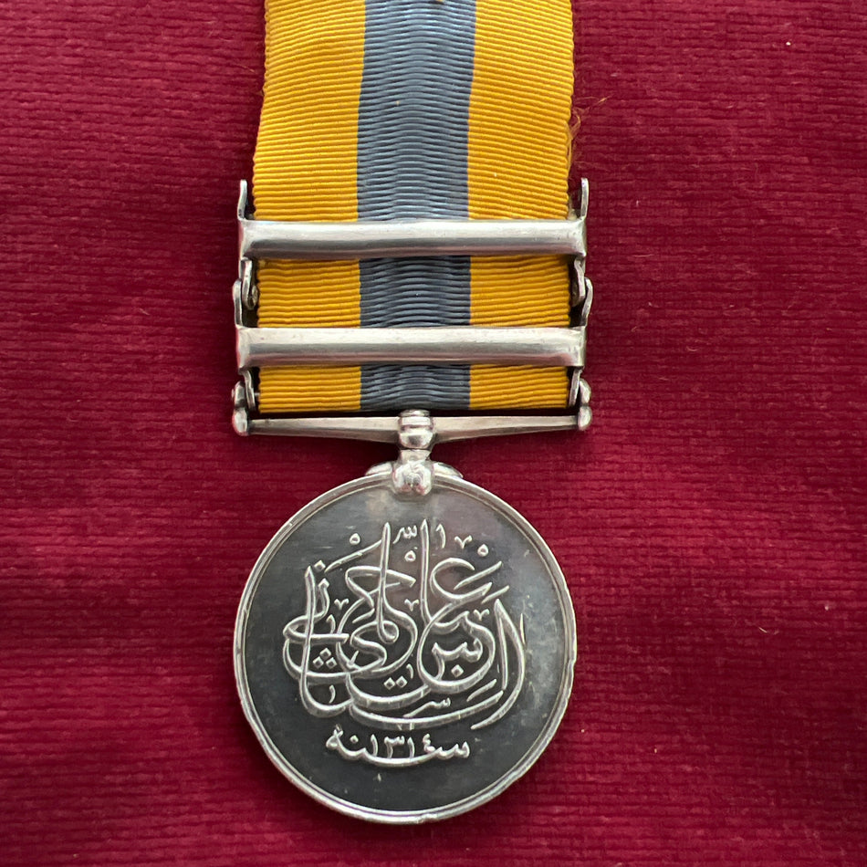 Khedive's Sudan Medal, 2 bars: Khartoum & The Atbara, to 4234 Private J. O'Brien, 1st Lincolnshire Regiment