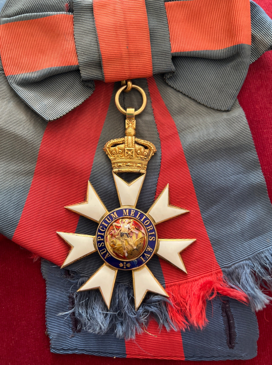 Grand Cross Order of St Michael & St George, with part sash, small chip to blue border, a good example