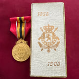 Belgium, Jubilee Medal of King Leopold I, 1865- 1905, in original case, scarce with case