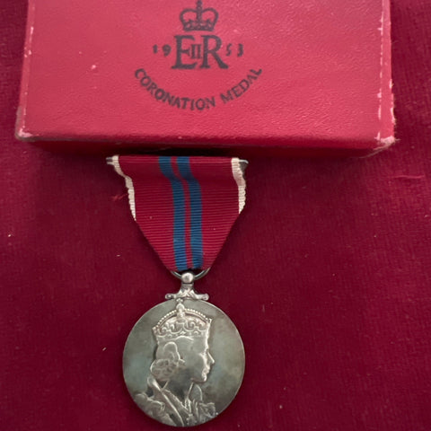 Queen Elizabeth II Coronation Medal, 1953, in original case