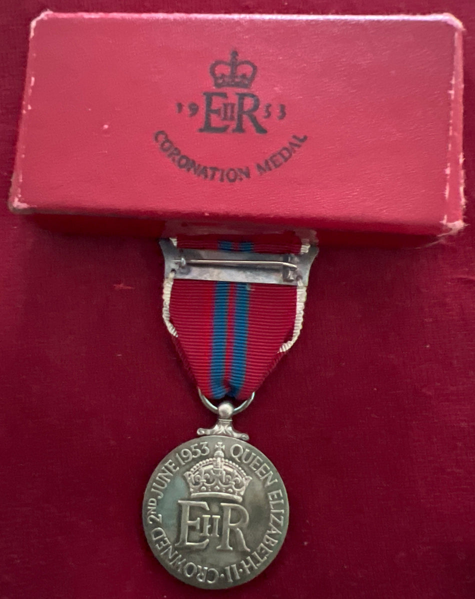 Queen Elizabeth II Coronation Medal, 1953, in original case