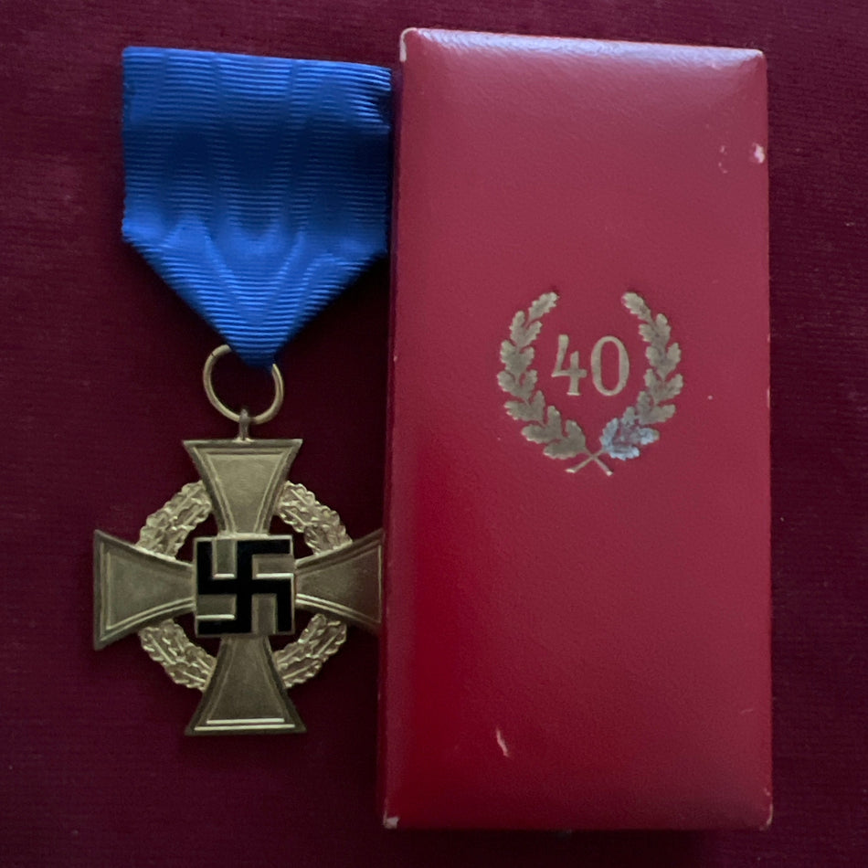 Nazi Germany, 40 Years Faithful Service Cross, in original case