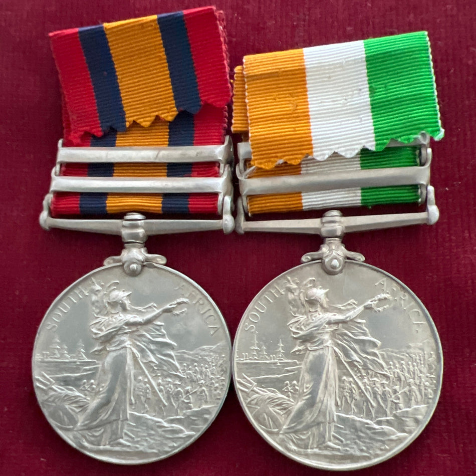 South Africa pair to 1523 Pte. P. G. May, Duke of Edinburgh Volunteer Rifle Corps, Bandsman on Queen's South Africa Medal