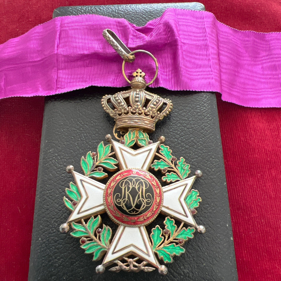 Belgium, Order of Leopold, commander, civil, WW1 period, silver gilt, in original case, a nice example