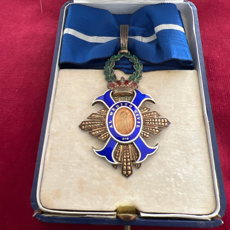 Spain, Order of Civil Merit, commander, early quality silver gilt, a good example, in original case