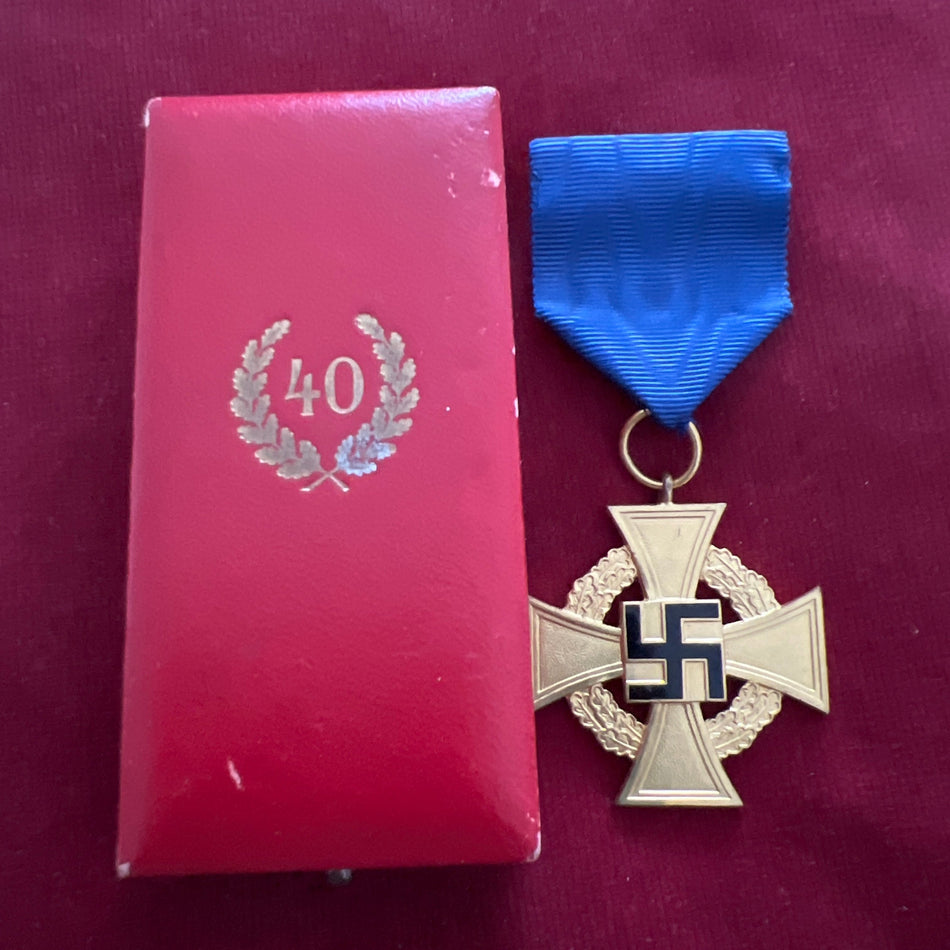 Nazi Germany, 40 Years Faithful Service Cross, in original case