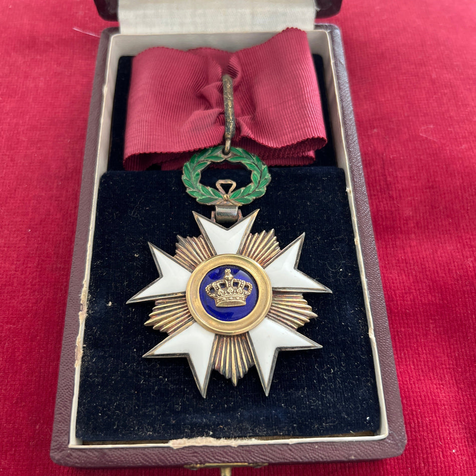 Belgium, Order of the Crown, commander, silver gilt, in original H. Walrayens case of issue