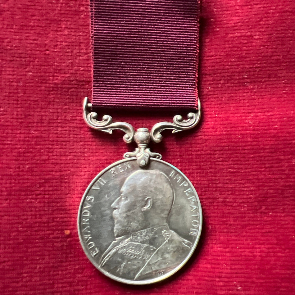 Army Long Service & Good Conduct Medal, Edward VII version, to Company Sergeant Major George Langdon, Royal Garrison Artillery