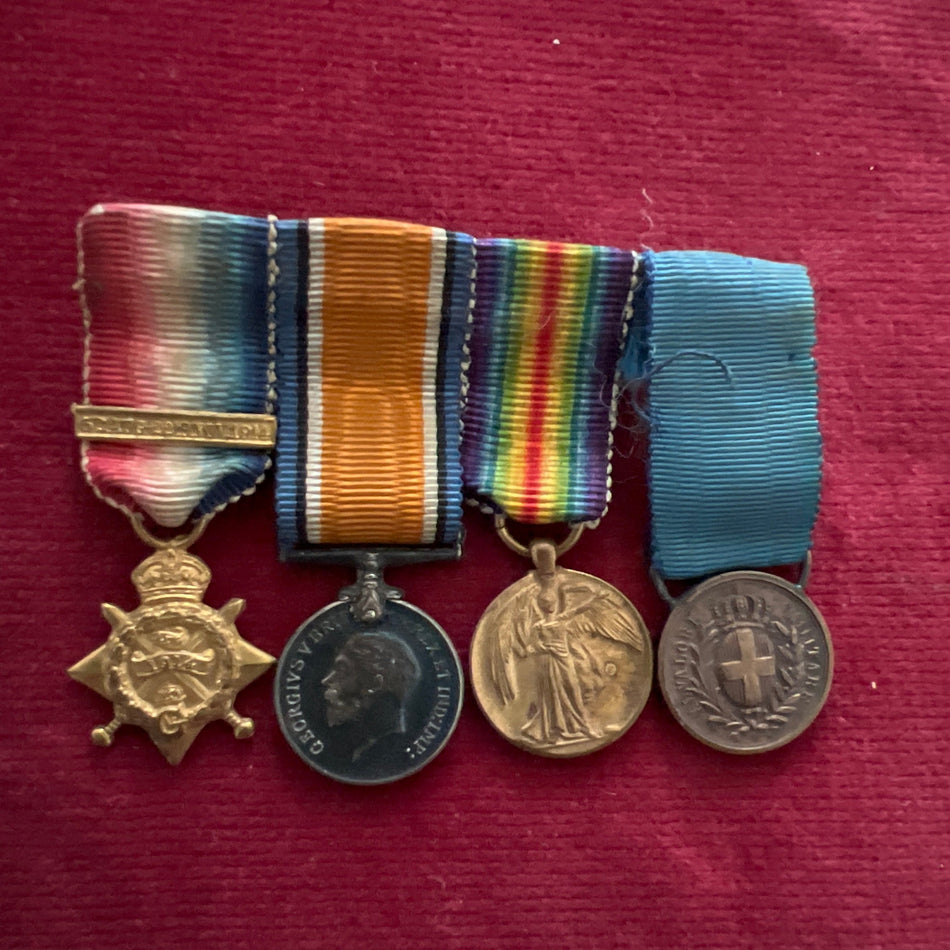 Miniature group: 1914 Star trio & Italian Medal of Military Valour, WW1